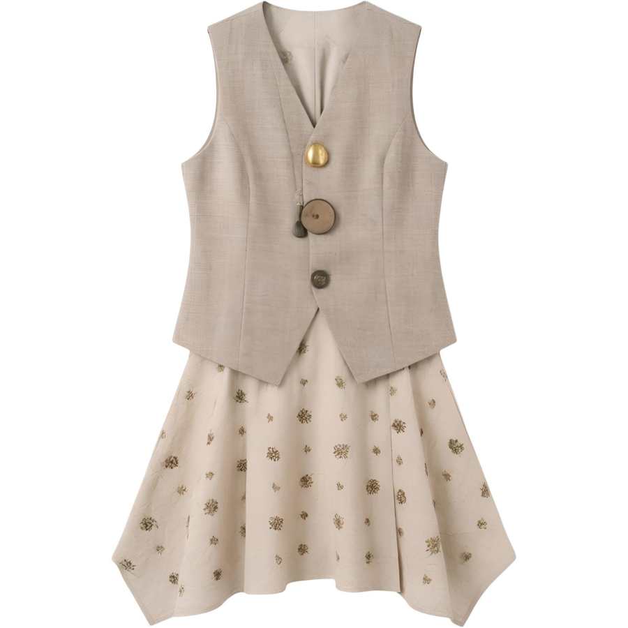 CHARM GLOW Two Piece Skirt Sets Women's V Neck Moderate Long