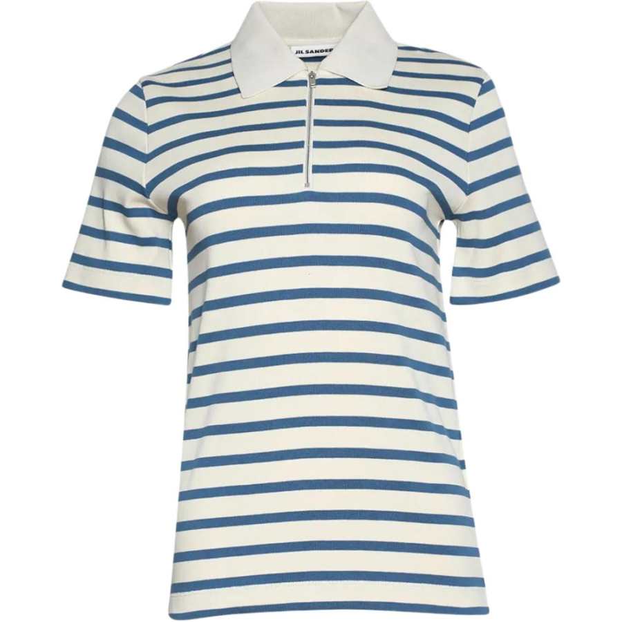 JIL SANDER Jil SANDER+ Zipped Striped Polo Shirt