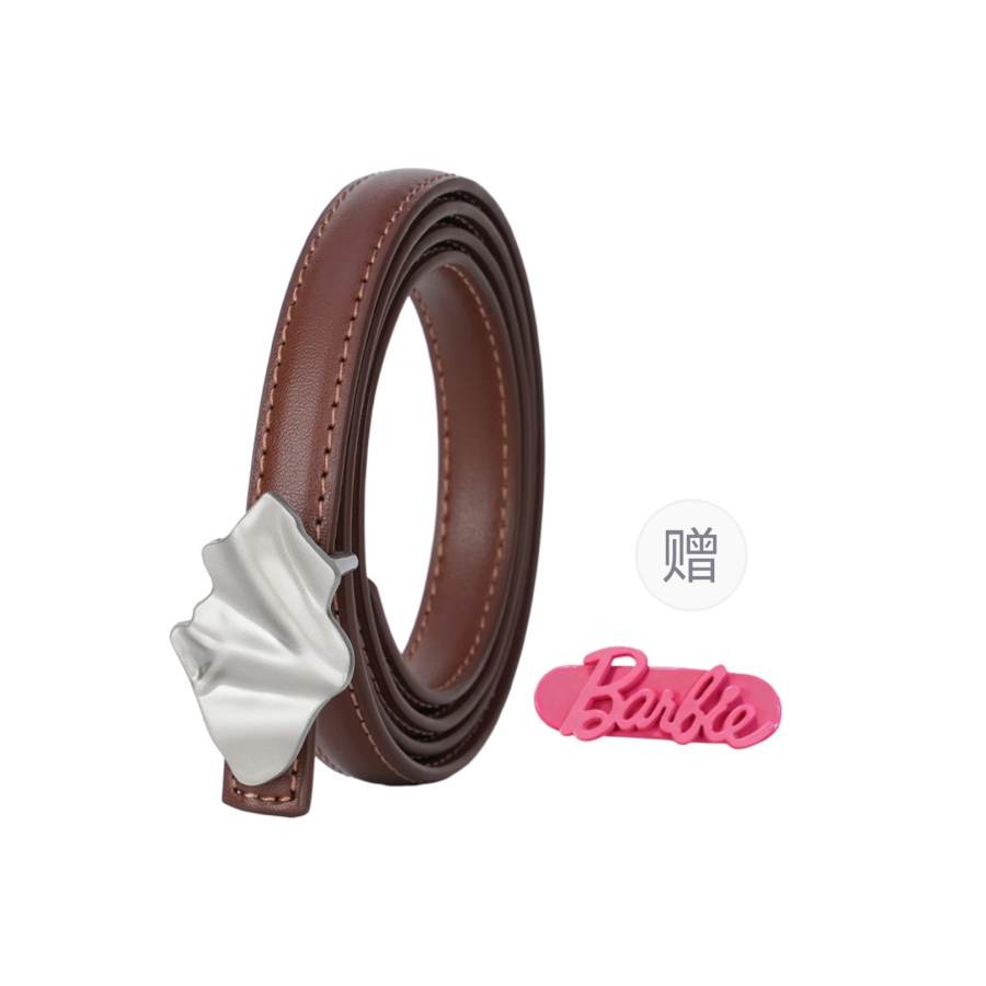 Barbie Cow Leather Zinc Alloy Belts Women's 1.5cm