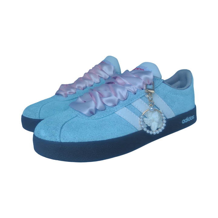 Adidas Adidas VL COURT 2.0 Skateboard Shoes Unisex Low Top White/Pink