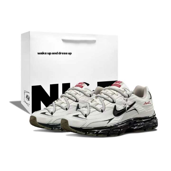 Nike Nike Initiator Support Lightweight Breathable Low top Casual Running Shoes Men's White Black Gray