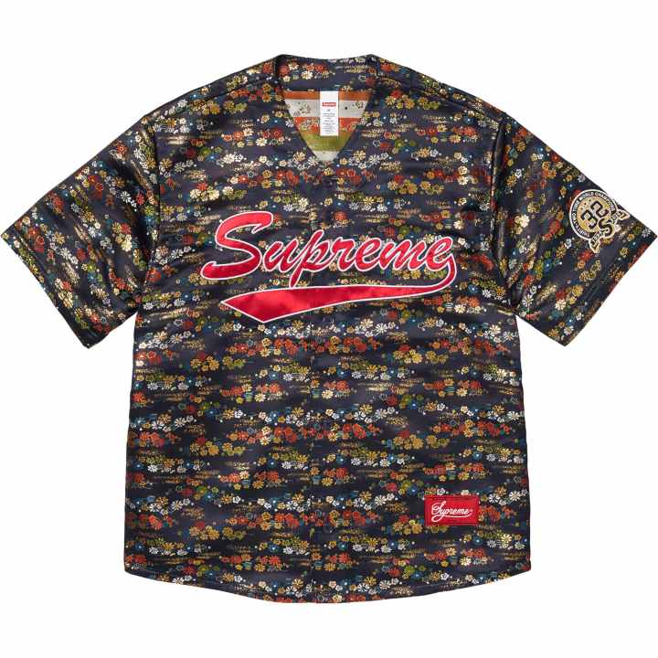 Supreme Supreme SS26 WEEK5 Floral Jacquard Baseball Jersey Baseball Jacket Unisex
