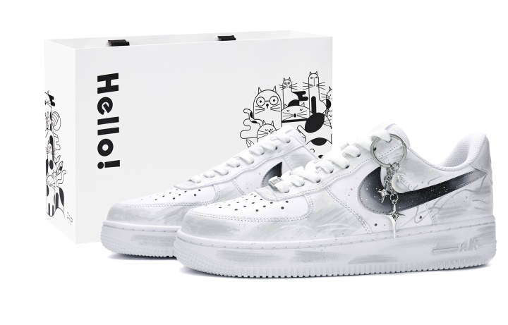 Nike Nike Air Force 1 Slip Resistant, Abrasion Resistant, Lightweight Low top Skateboard Shoes Men's Black White