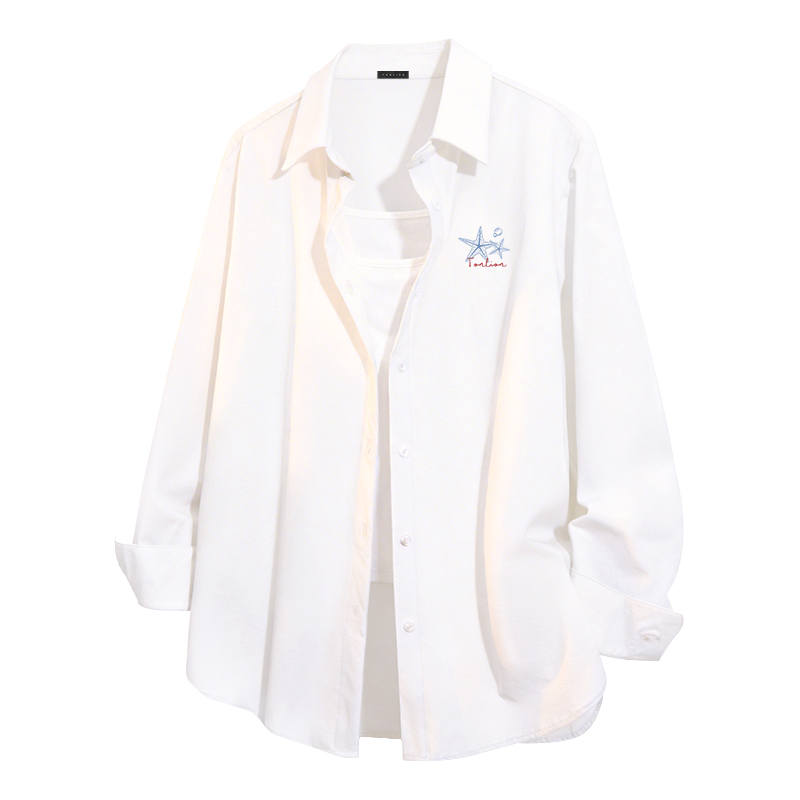 Tonlion Shirts Women's Lapel Thin Shirt