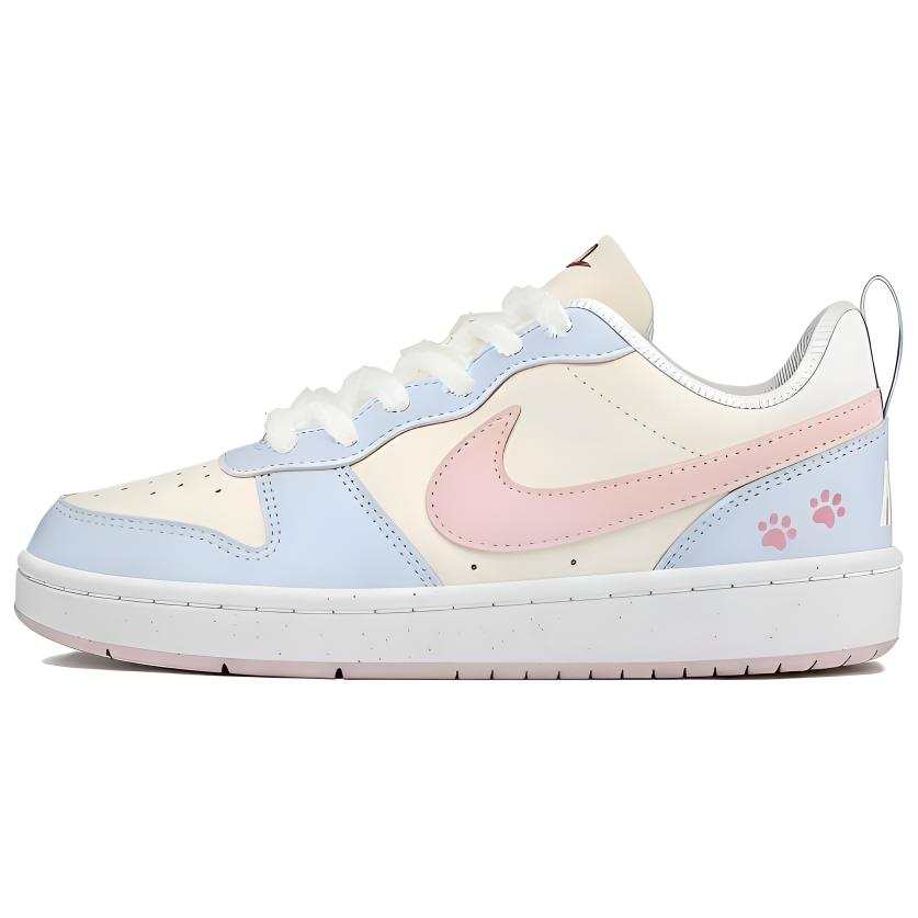 Nike Nike Court Borough Soft And Cute Meowth, Sweet Sister, Girlfriend Low top Skateboard Shoes Women's Pink Blue