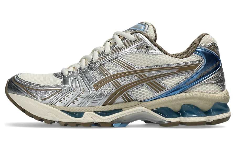 ASICS Gel Kayano 14 Low top Running Shoes Unisex Beige Silver Blue Tail