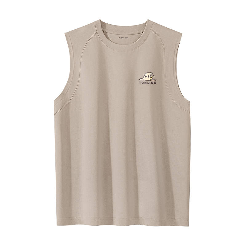 Tonlion Tank Tops Unisex Crew Neck Thin Straight Fit