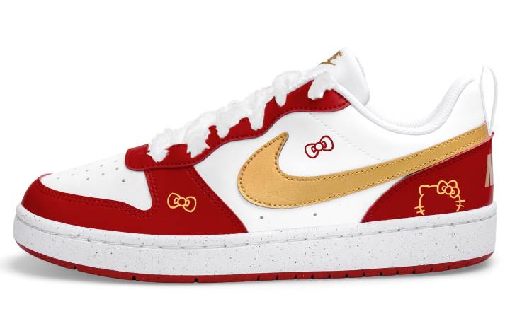 Nike Nike Court Borough 2 Low top Skateboard Shoes Unisex White Red