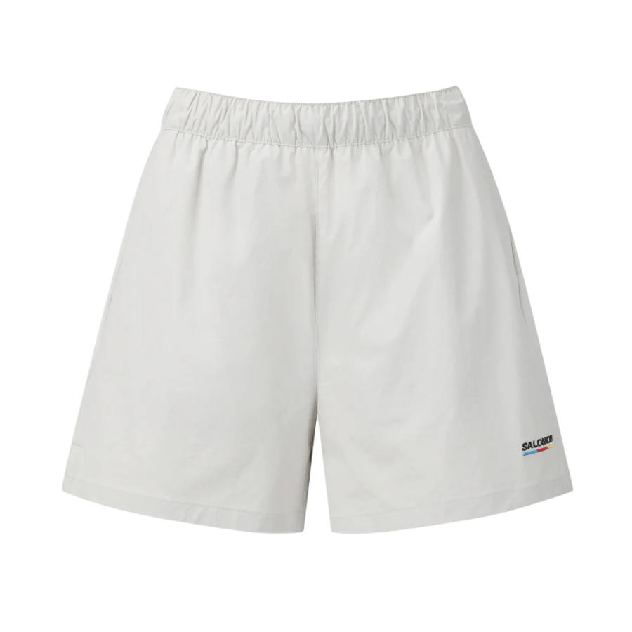 SALOMON Sports Shorts Women's Light Gray Moderate Straight Fit Pants