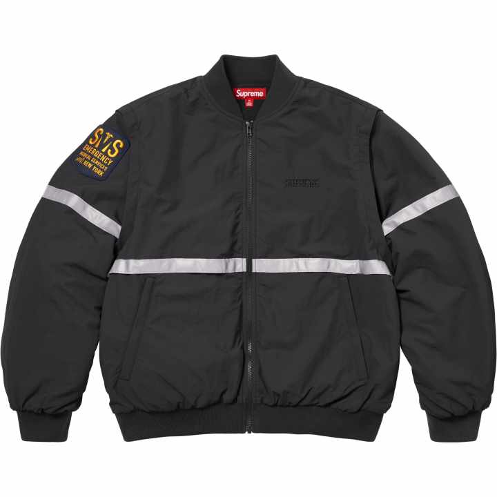 Supreme Supreme SS26 WEEK5 Zip off Sleeve Reflective Stripe Jacket Jackets & Coats Unisex