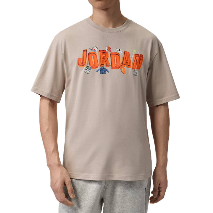 Jordan Jordan T Shirts Men's Milk White II Crew Neck Moderate