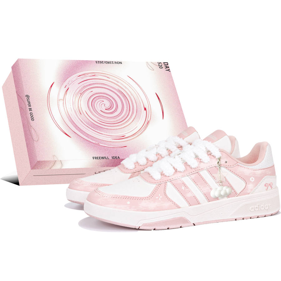 Adidas Adidas COURTBEAT Sweet Style Bowknot Box, Vintage Niche, Girly Explosion, American Campus Style, Girlfriend