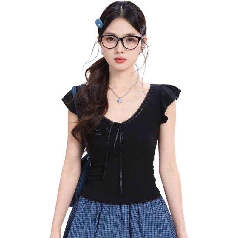 VENICEW T Shirts Women's V Neck Thin Straight Fit