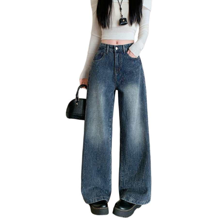 VENICEW Jeans Women's Blue Moderate Wide Leg Pants