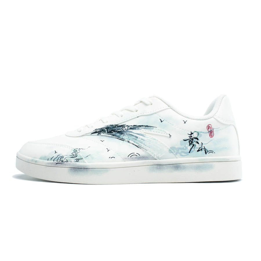 Anta Active Creator Made Abrasion Resistant Lightweight Slip Resistant Low top Skateboard Shoes Unisex White Turquoise
