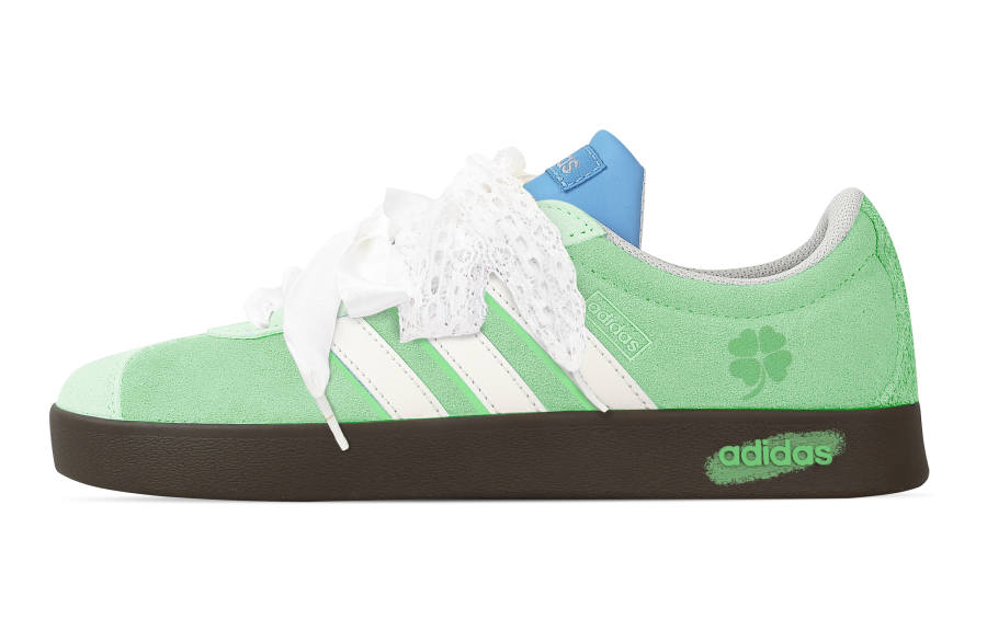 Adidas Custom Adidas VL COURT 2.0 Lucky Clover Low top German Army Trainers Unisex Green