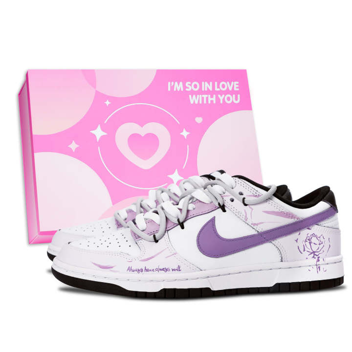 Nike Nike Dunk Skateboard Shoes Unisex Low Top White/Purple