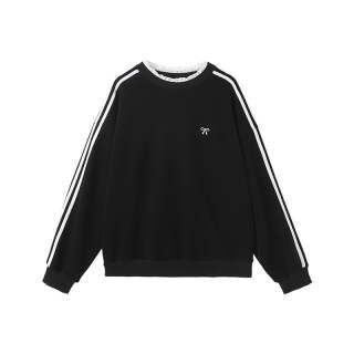 VENICEW Sweatshirts Women's Black Crew Neck Thin Regular