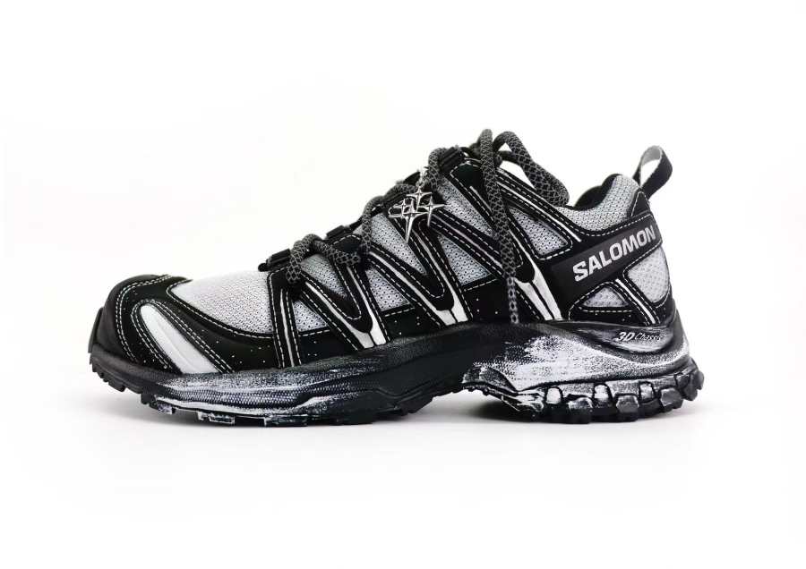 SALOMON XA PRO 3D Ink Shadow Silver Sparkle Textile, Synthetic Leather Abrasion Resistant Low top Outdoor Shoes Unisex