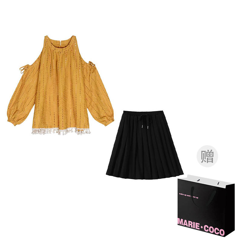 MARIE·COCO Two Piece Skirt Sets Women's Crew Neck Moderate Short