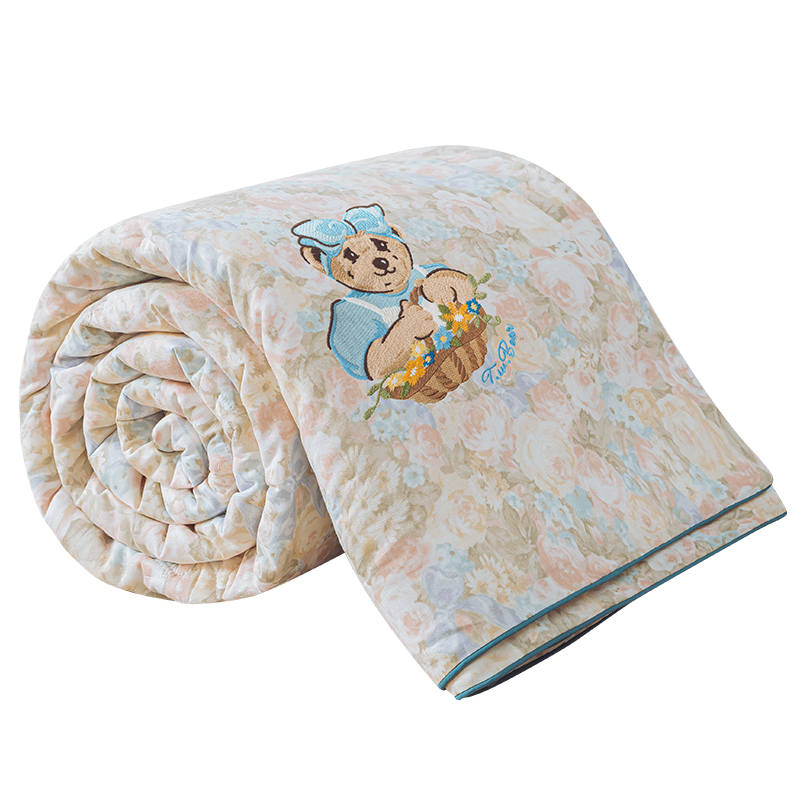 Teenie Weenie Bear Korean Style Floral Girly University Student Dormitory Air Conditioning Quilt