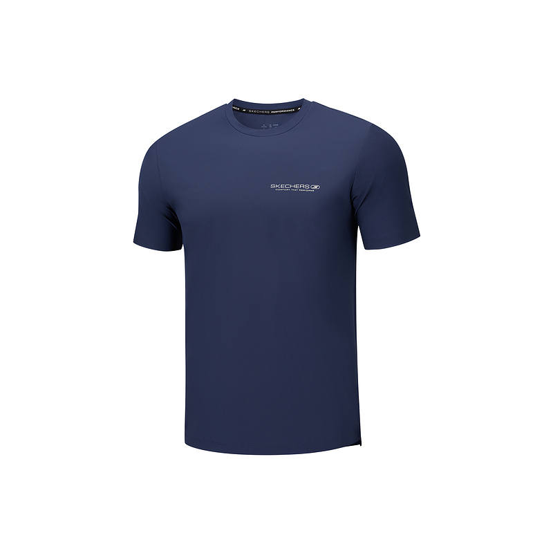 Skechers T Shirts Men's Marine Blue 00DU Crew Neck Moderate