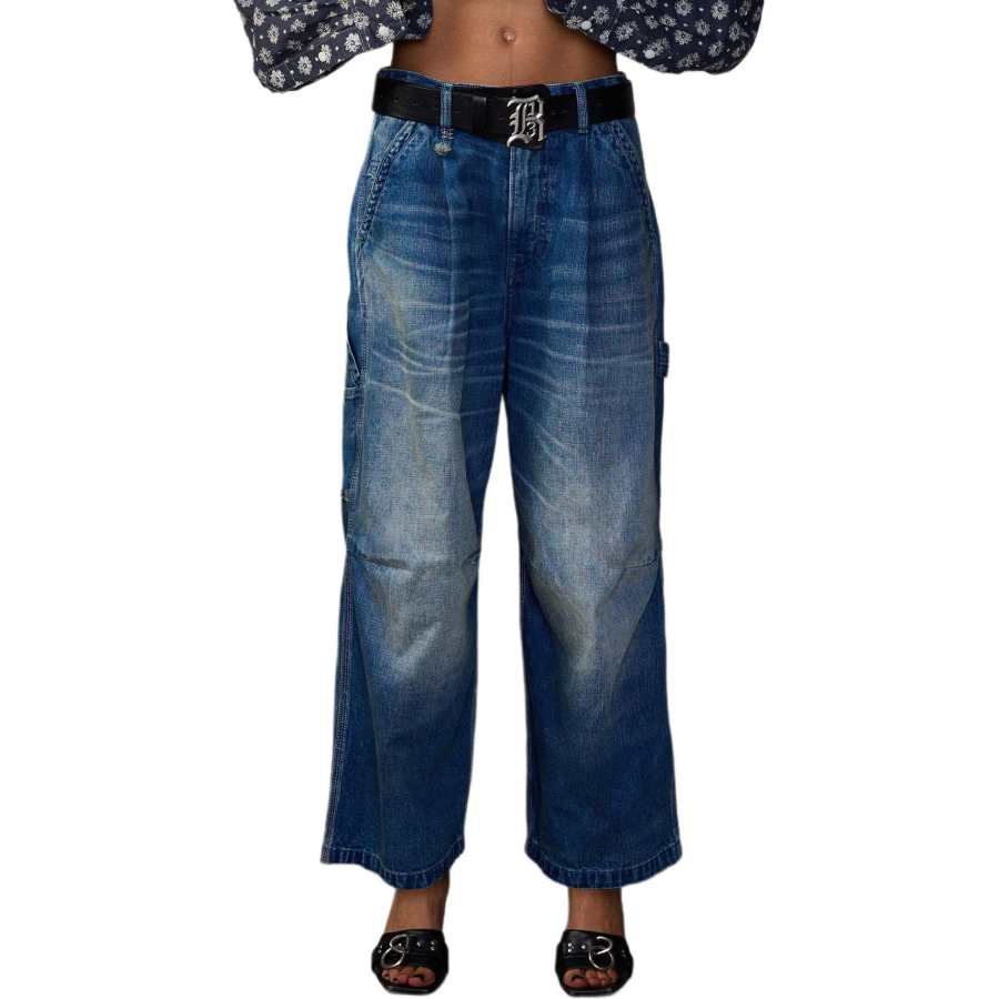 R13 Jeans Women's Warehouse Blue Moderate Wide Leg Pants