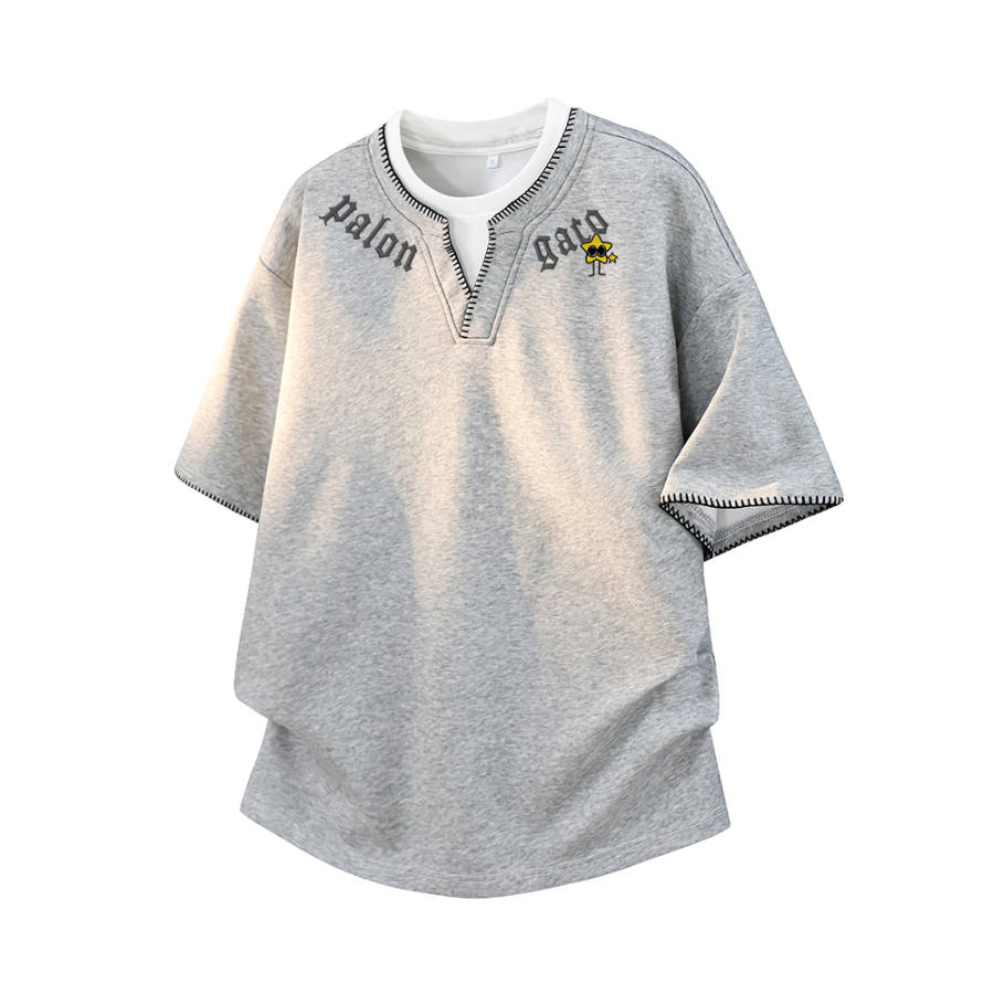 PAL ONGACO T Shirts Unisex V Neck Moderate Straight Fit