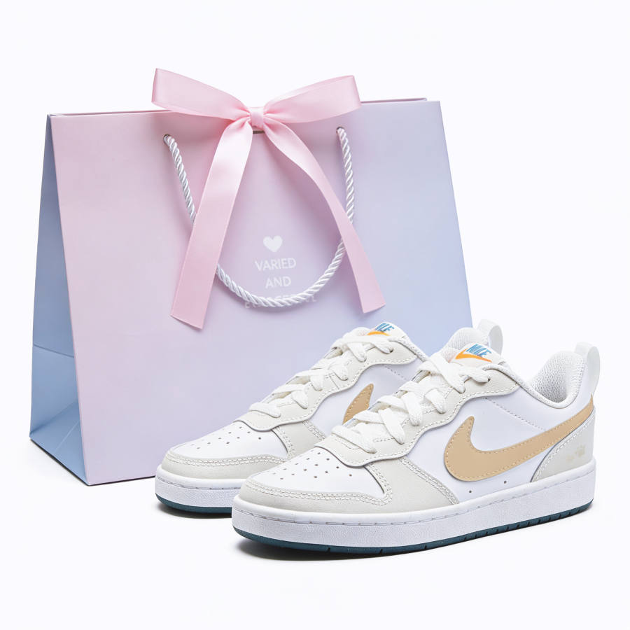 Nike Nike Court Borough2 Maris Sal Milk Lid Synthetic Leather Slip Resistant Abrasion Resistant Low top Skateboard Shoes