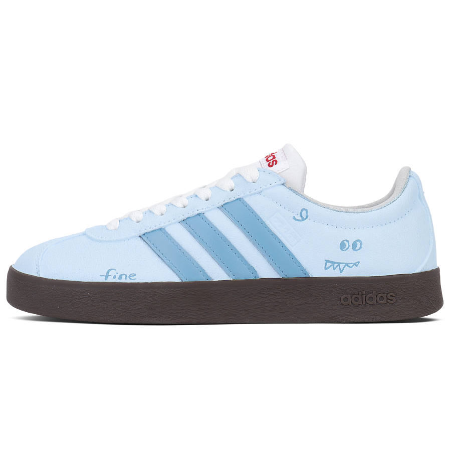 Adidas Custom Adidas VL COURT 2.0 Blue Tone Smile Beast Abrasion Resistant Low top German Army Trainers Unisex Blue