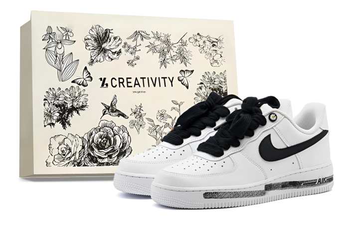 Nike Nike Air Force 1 Leather Small Daisy Cushioning Abrasion Resistant Slip Resistant Low top Skateboard Shoes Unisex White