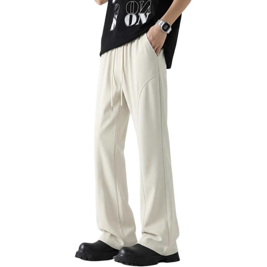 BALENO Casual Pants Unisex Ecru Thin Straight Fit Pants