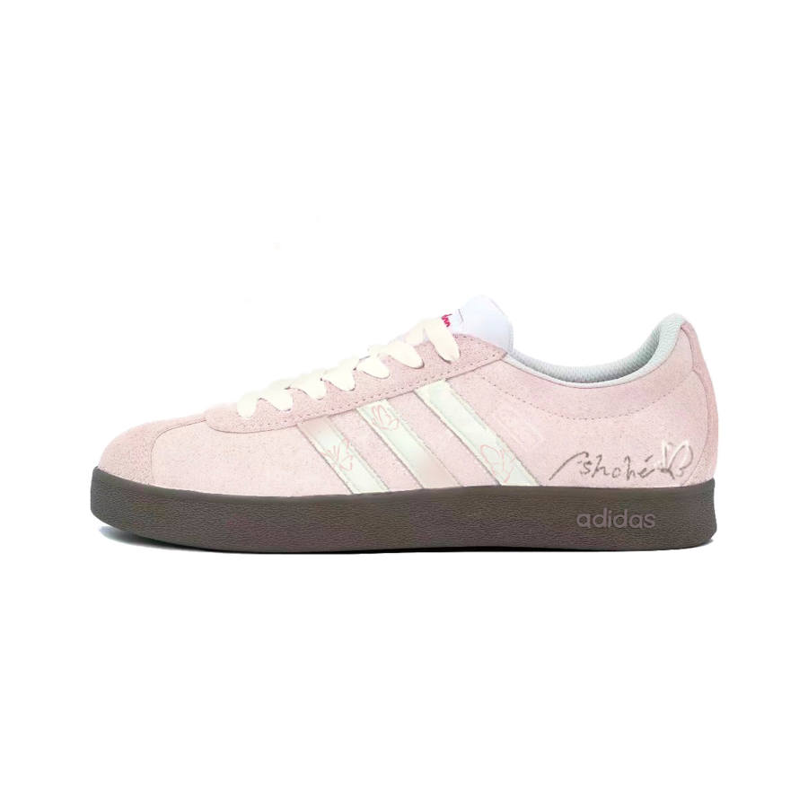 Adidas Adidas VL Court Pink Mist Butterfly Whisper Abrasion Resistant Lightweight Low top German Army Trainers Women's