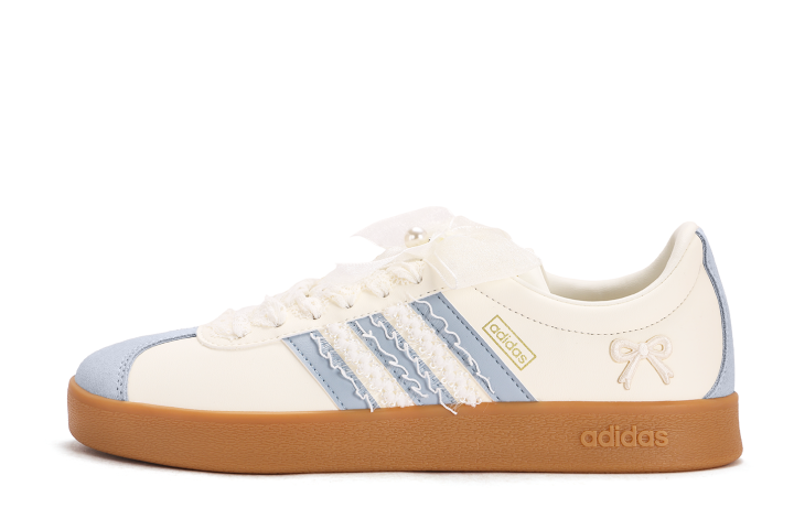 Adidas Adidas VL COURT 2.0 Coverage Abrasion Resistant Slip Resistant Low top Skateboard Shoes Unisex White Blue