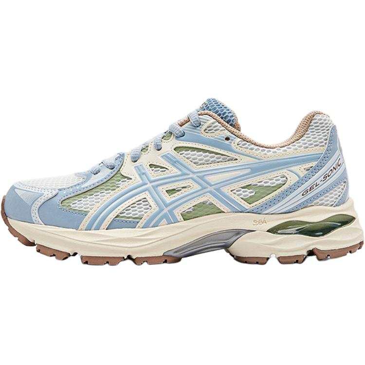 ASICS GEL SONIC Textile, Synthetic Leather Rebound Abrasion Resistant Breathable Low top Kids' Running Shoes Blue White