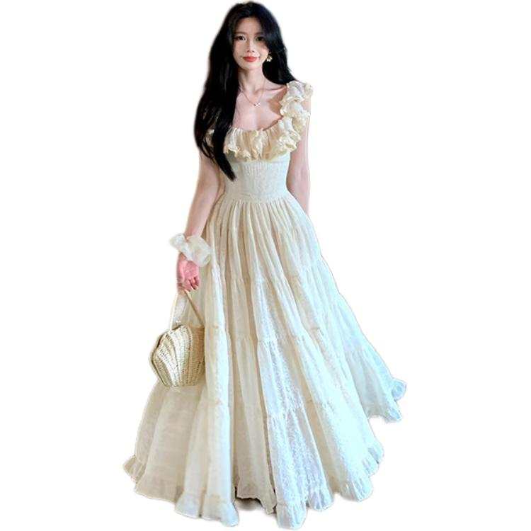 JBBCN JBBCN Slip Dresses Women's Image Color Square Collar Thin Long