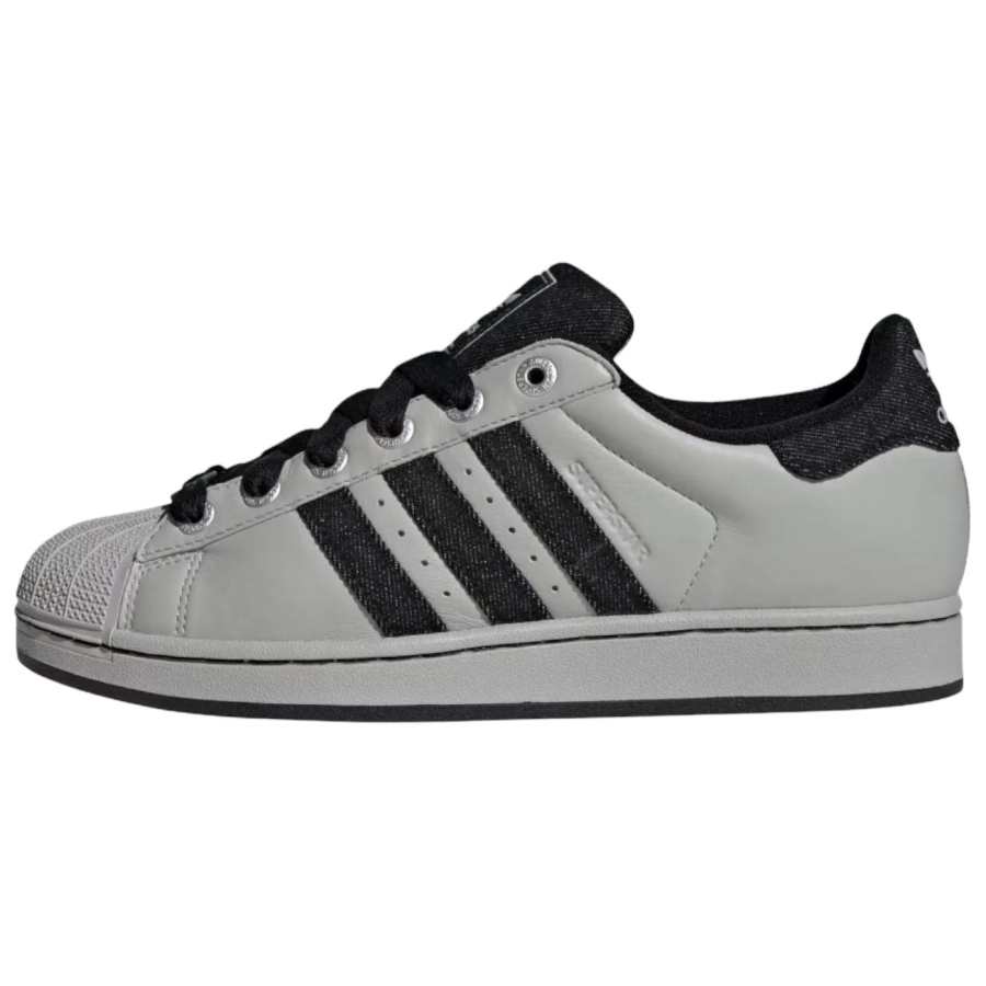 Adidas Originals Superstar 2 Textile, Leather Low top Skateboard Shoes Unisex Gray Black