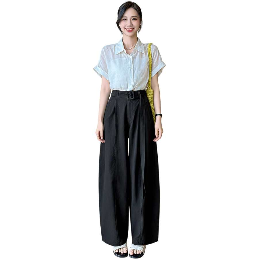 JBBCN Casual Pants Women's Moderate Wide Leg Pants