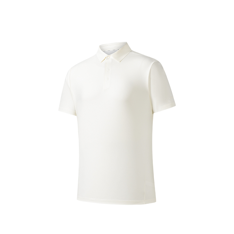 ANTA Polo Shirts Men's Ivory White Polo Collar Moderate Straight Fit