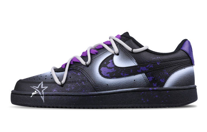 Nike Nike Court Vision Low Abrasion Resistant Slip Resistant Low top Skateboard Shoes Unisex Black
