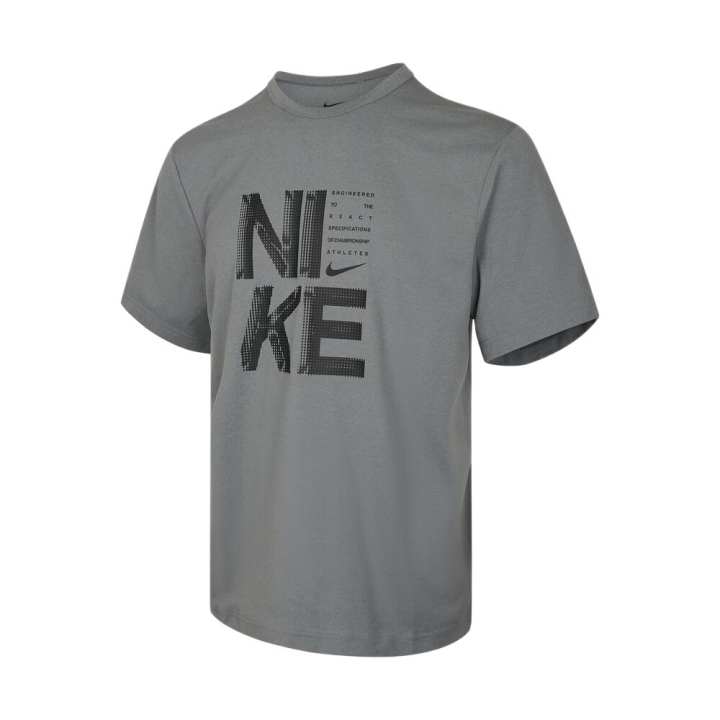 Nike Nike HYVERSE Quick Dry T Shirts Men's Gray Crew Neck Moderate