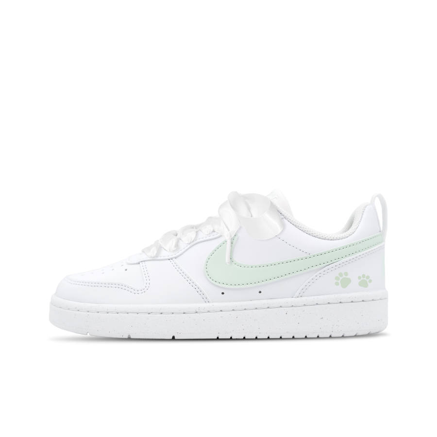 Nike Nike Court Borough Green Cat Paw Cushioning Breathable Slip Resistant Low top Skateboard Shoes Unisex Green White