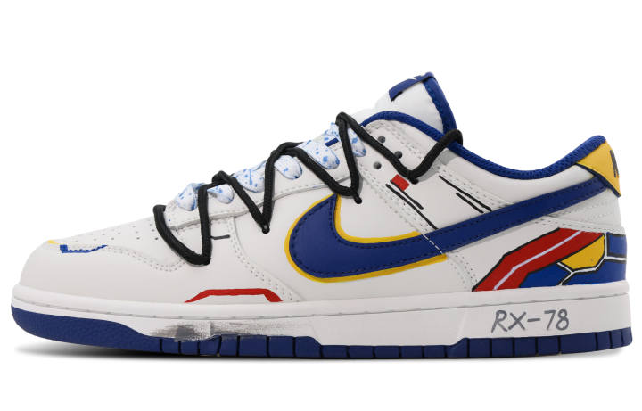 Nike Nike Dunk Abrasion Resistant Lightweight Slip Resistant Low top Skateboard Shoes Men's White Blue