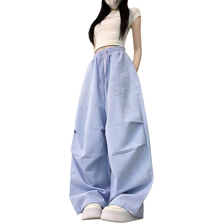 JBBCN Casual Pants Women's Blue Moderate Wide Leg Pants