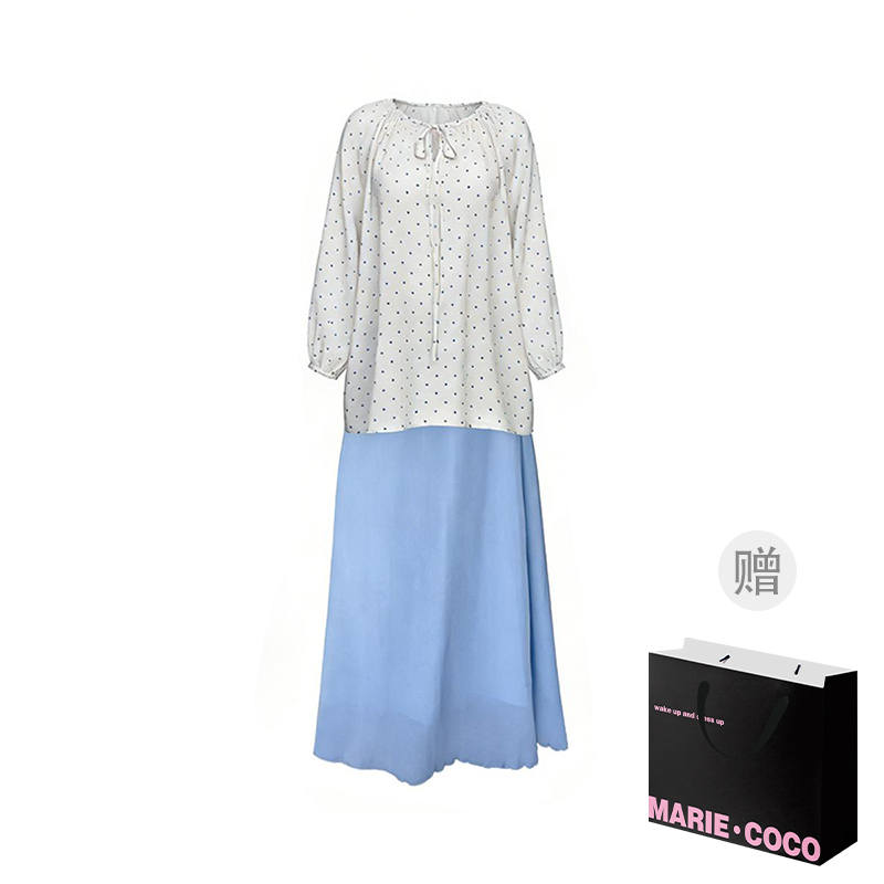 MARIE·COCO Two Piece Skirt Sets Women's V Neck Moderate Long