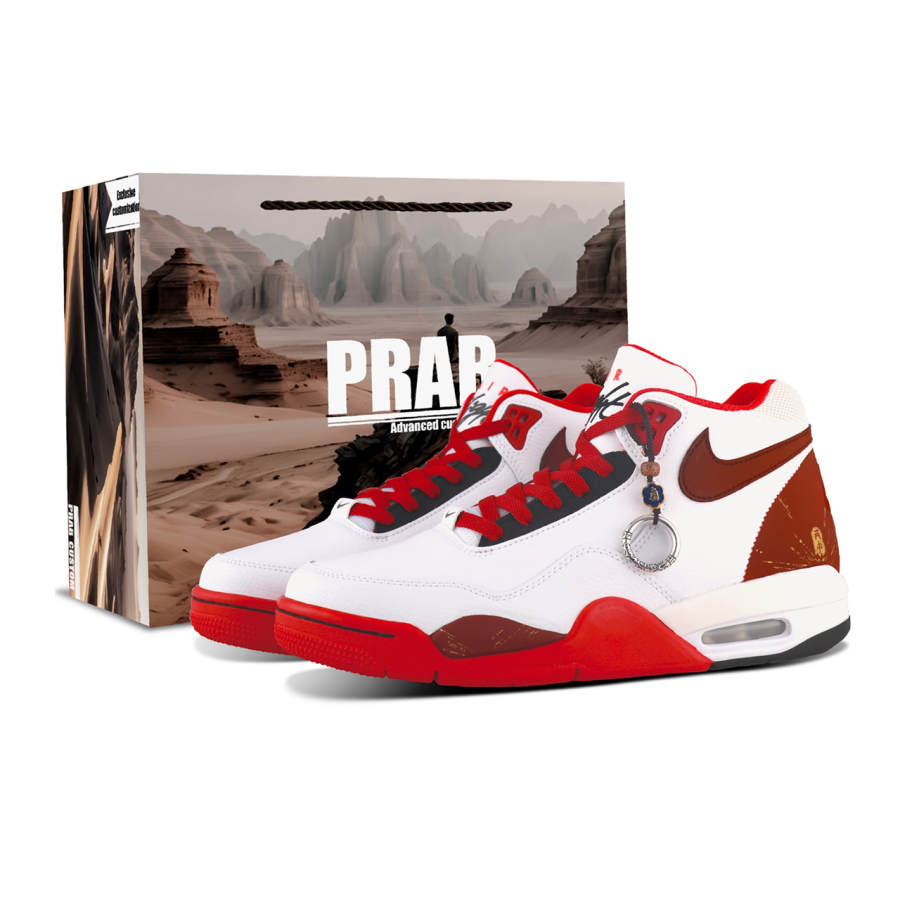 Nike Nike Flight Legacy Vintage Basketball Shoes Unisex Mid Top Red/White