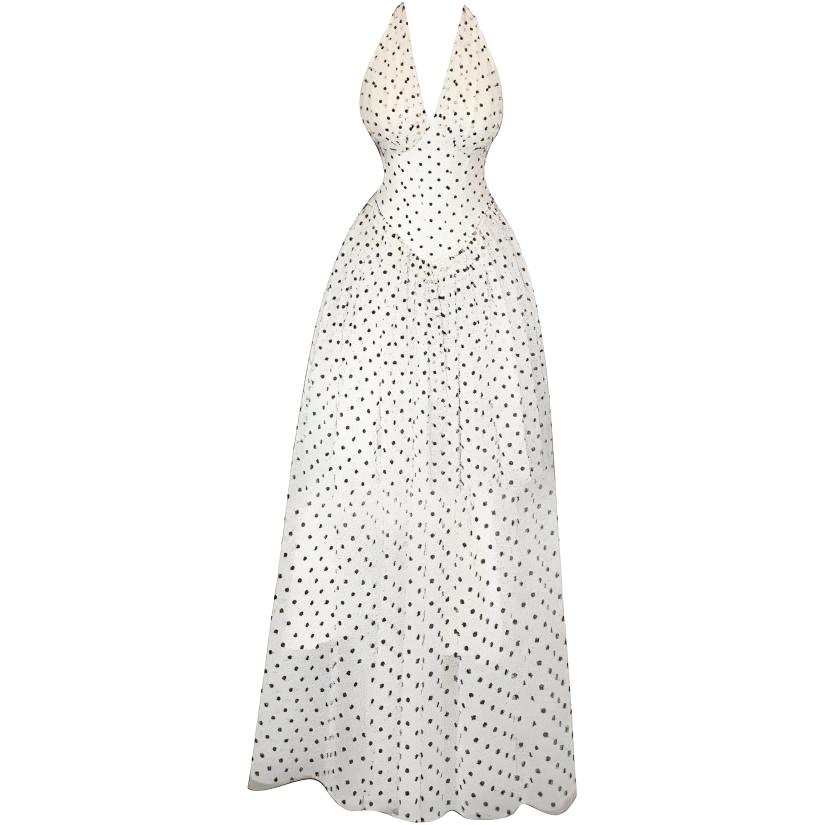 JBBCN Slip Dresses Women's Polka Dot Dress Halter Thin Long