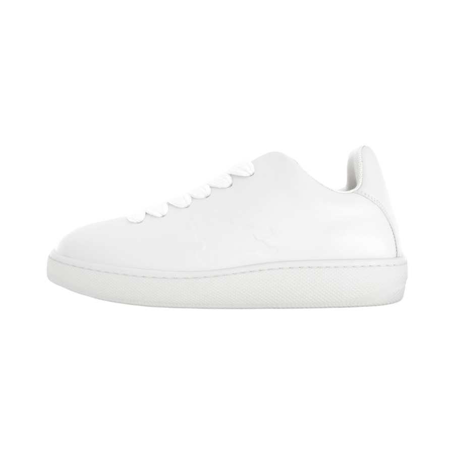 Burberry Cow Leather Low top Skateboard Shoes Men's White