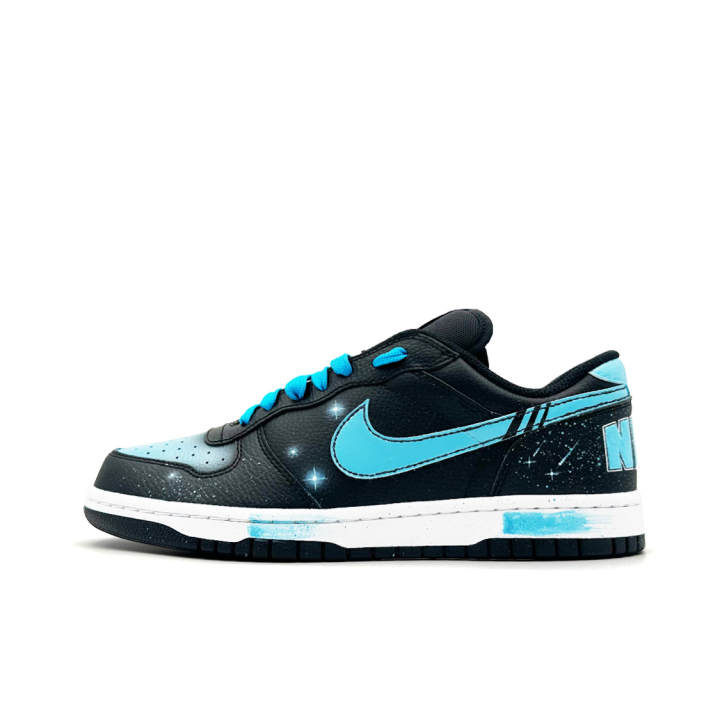 Nike Nike Big July's Aurora Coverage Abrasion Resistant Slip Resistant Low top Skateboard Shoes Men's Black Blue