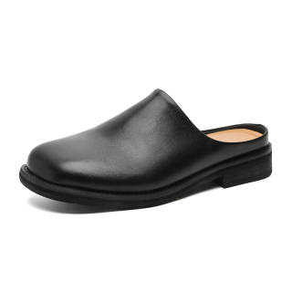 MRMX Birkenstock Shoes Unisex Slip on Shoes For Commute, Leather Slippers, Outerwear Slippers